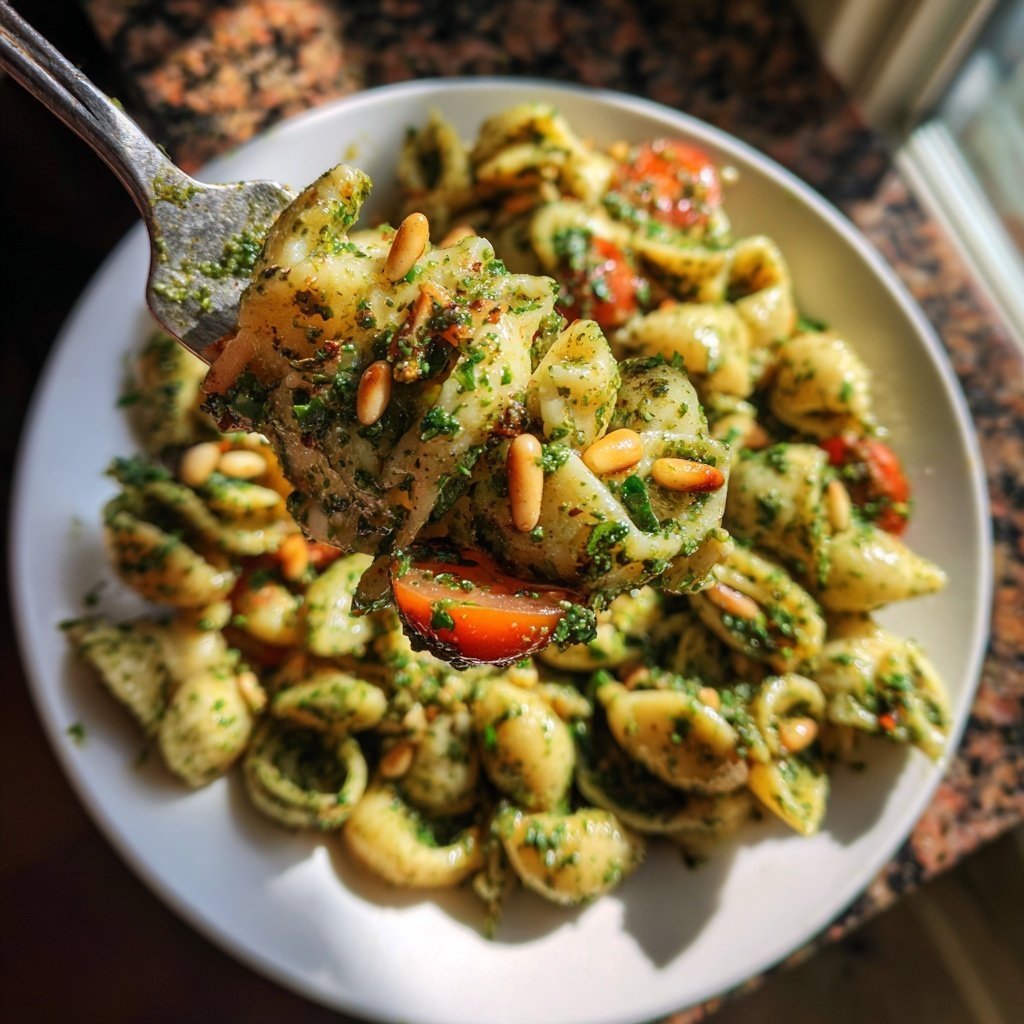 Healthy Lunch Pesto Pasta Salad