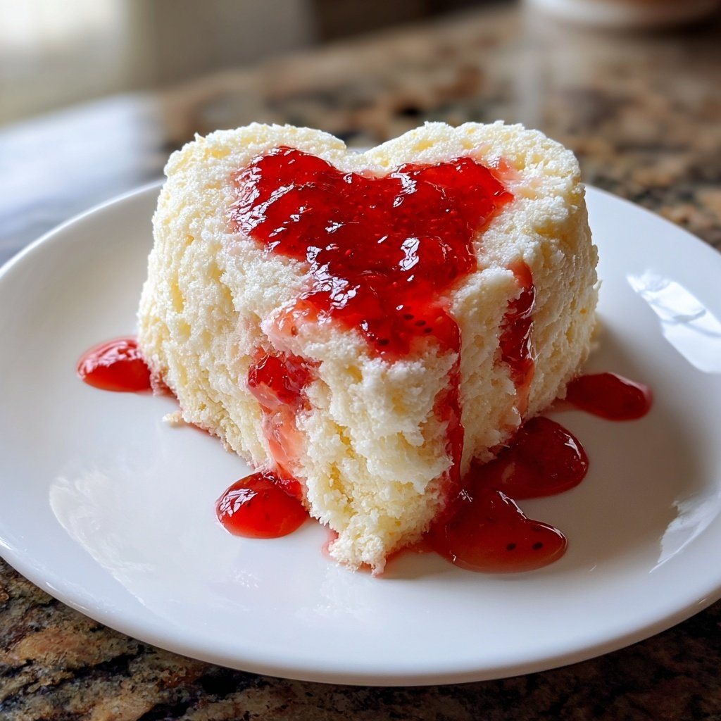 Mini Heart Cake with Strawberry Jam Center