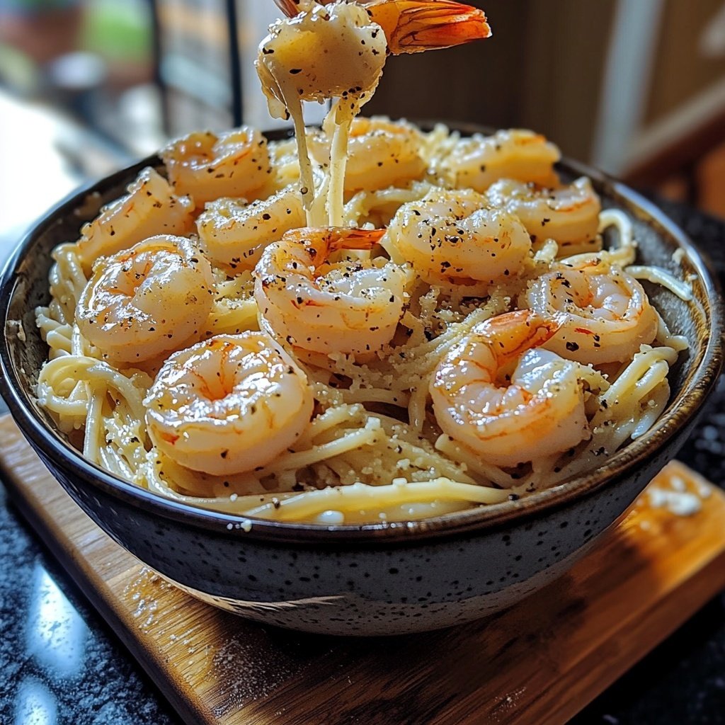 15-Minute Garlic Shrimp Pasta