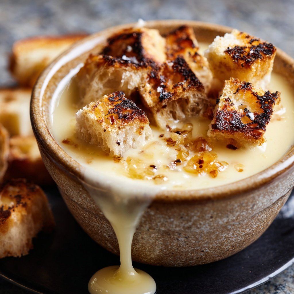 Fondue with Caramelized Garlic