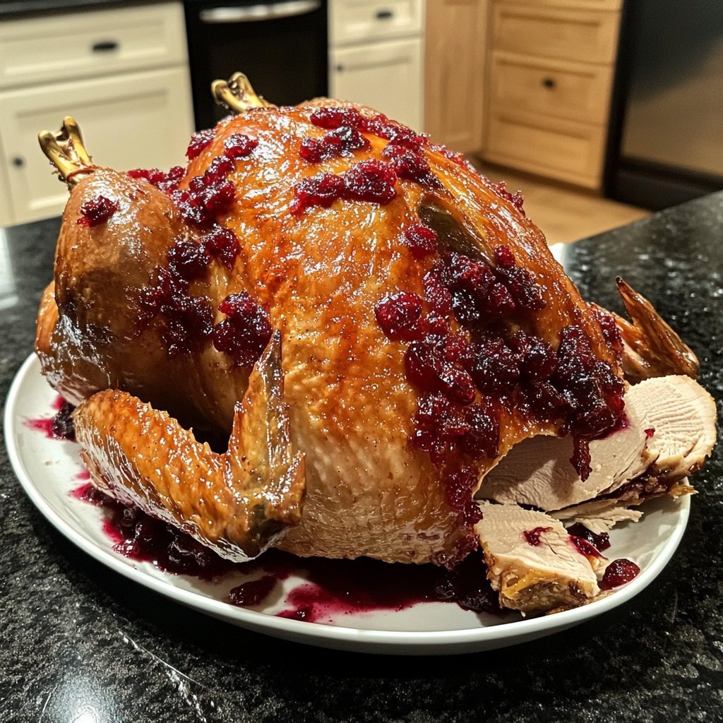 Roasted Turkey with Cranberry Glaze