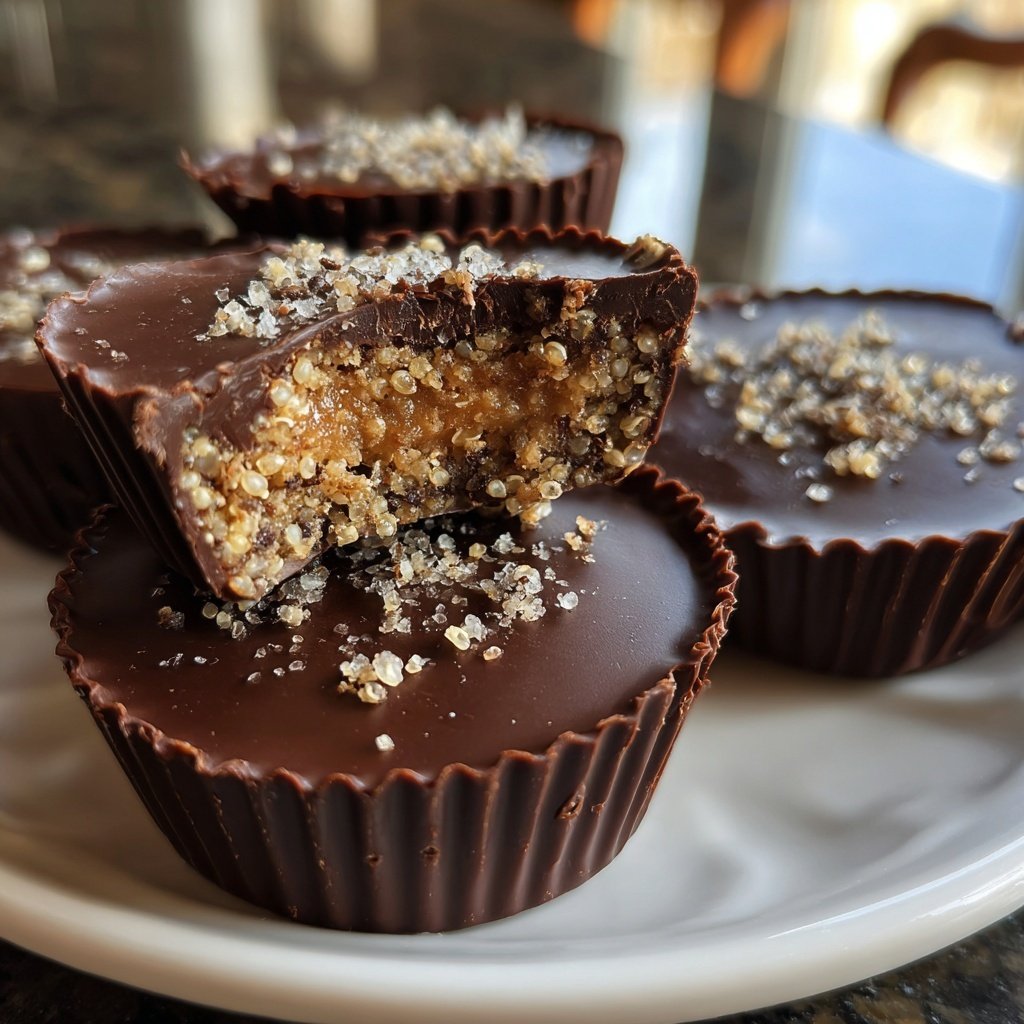 Homemade Peanut Butter Cups with Crunchy Quinoa
