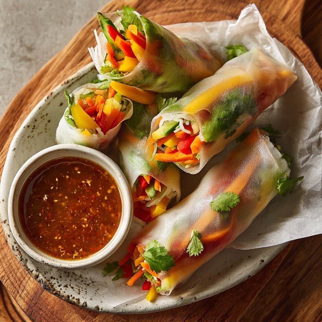 Super Bowl Party Food Veggie Spring Rolls